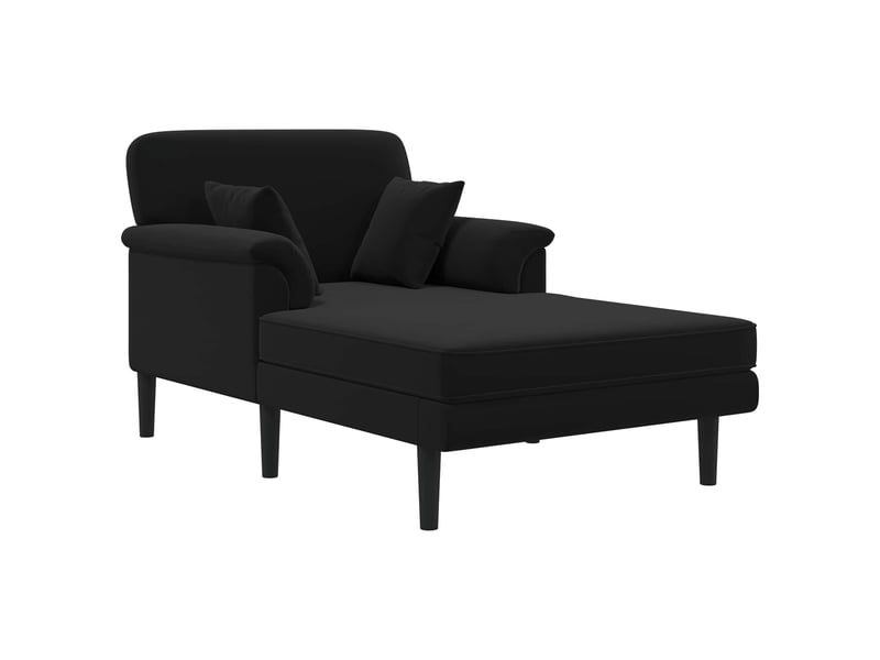 Vidaxl chaise longue noir velours - Conforama D