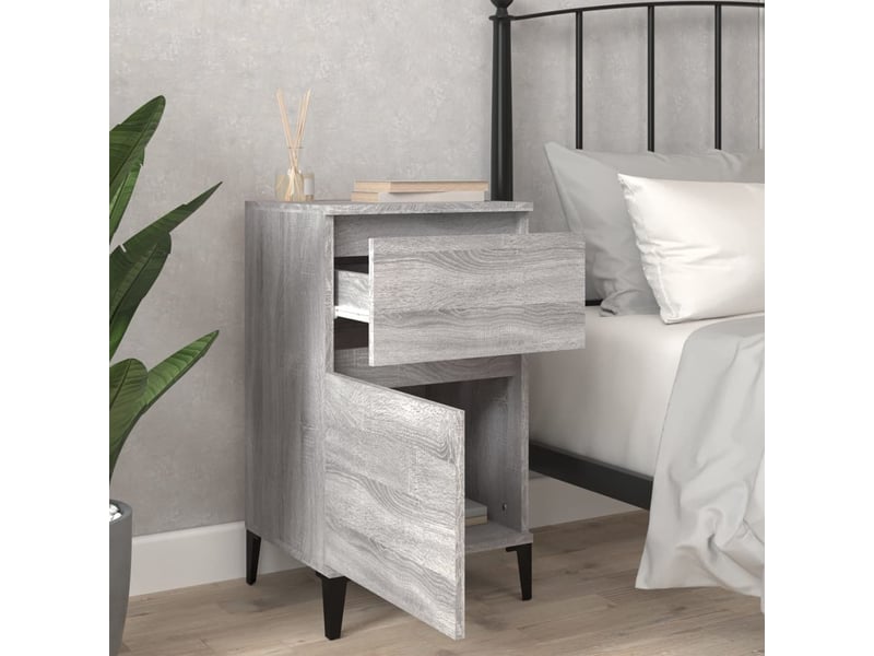  Lot de 2 table de chevet, table de nuit sonoma gris 40x35x70 cm shl2922  - Conforama C