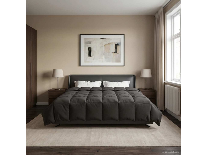  Duvet - couette complet toute l'année 200 x 200 cm 4 saisons anthracite  - Conforama B