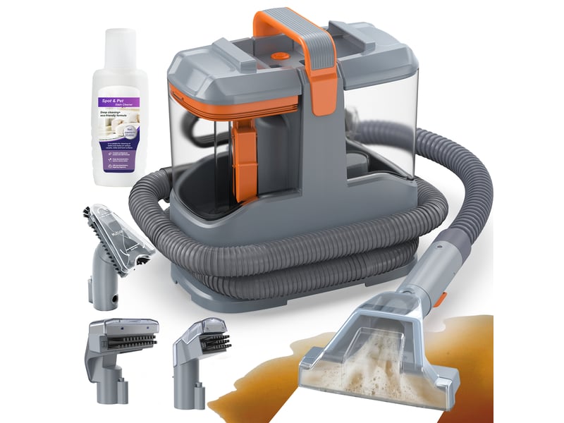 Shampouineuse 450w 13kpa, nettoyeur canapé tissu et tapis, aspirateur laveur pour canapé, voiture et matelas, avec 3 brosses et double réservoir autonettoyant, portable léger 2,6kg C9S - Conforama A