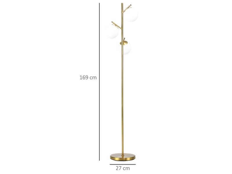  Lampadaire 27x169 cm design moderne métal doré  - Conforama D