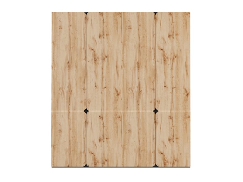  Armoire à portes battantes 8 vantaux, 180 x 50 x 200 cm, 2 penderies et 6 tiroirs, look moderne, chêne artisan  - Conforama A