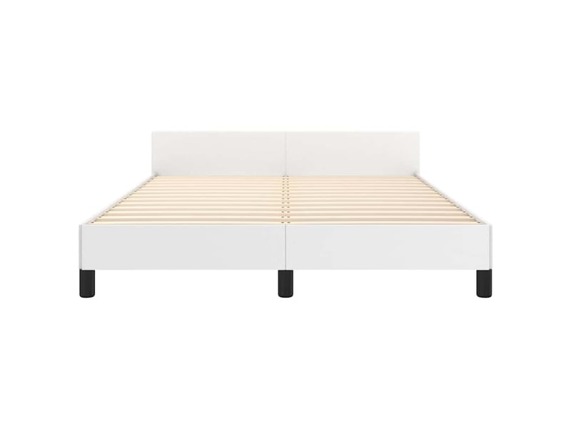 Lit double- lit adulte - cadre de lit avec tête de lit sans matelas blanc 140x200 cm - Conforama D