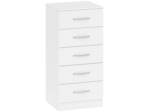 Chiffonnier 5 tiroir(s)    <strong></strong> <strong></strong> coloris blanc largeur 40 cm hauteur 85 cm