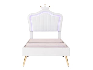 Lit simple 90x200 cm <strong>KORFEE</strong>  <strong></strong> coloris blanc