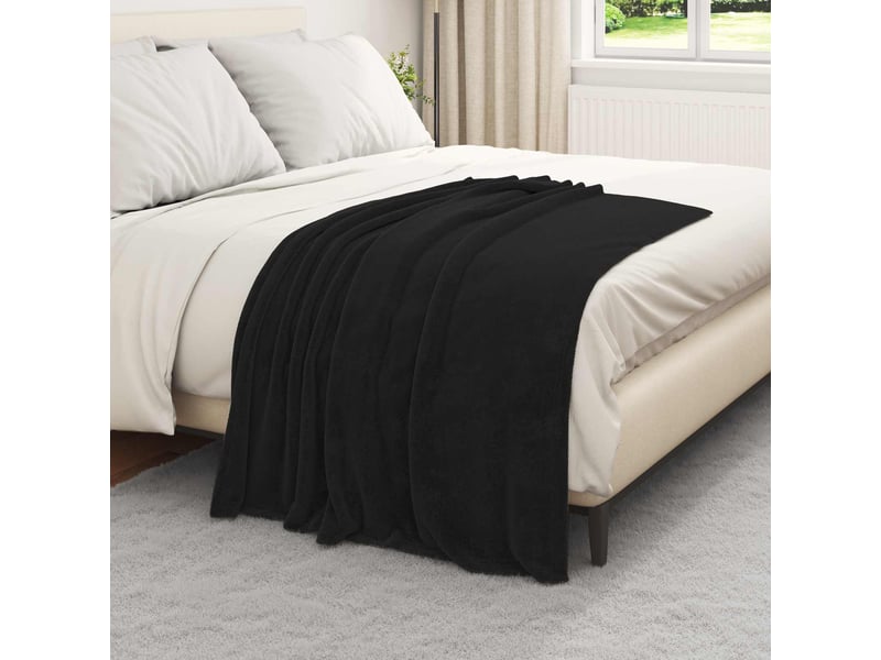  Couverture jetée de canapé 6 pcs noir 130x150 cm 3.04 kg polaire  - Conforama C