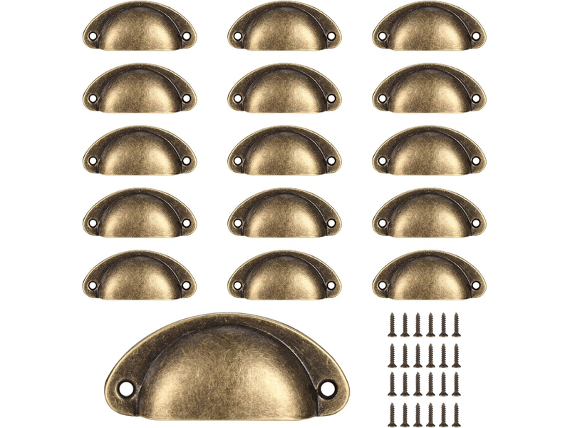  16 poignées coquille, poignées de tiroir vintage, poignées et boutons pour portes d'armoires de cuisine rétro  - Conforama E