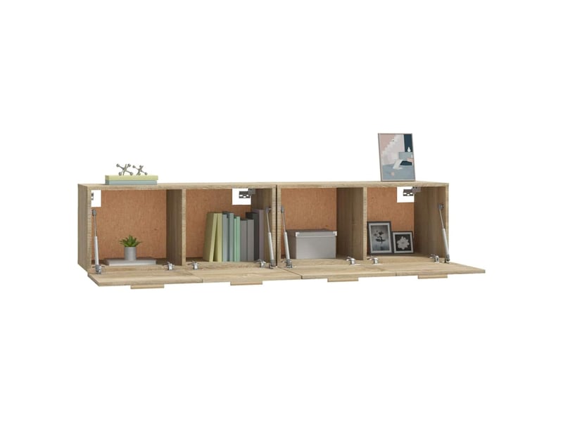  Armoires murales 2 pcs, meuble de rangement salon chêne sonoma 80x35x36,5 cm bois shl3504  - Conforama E