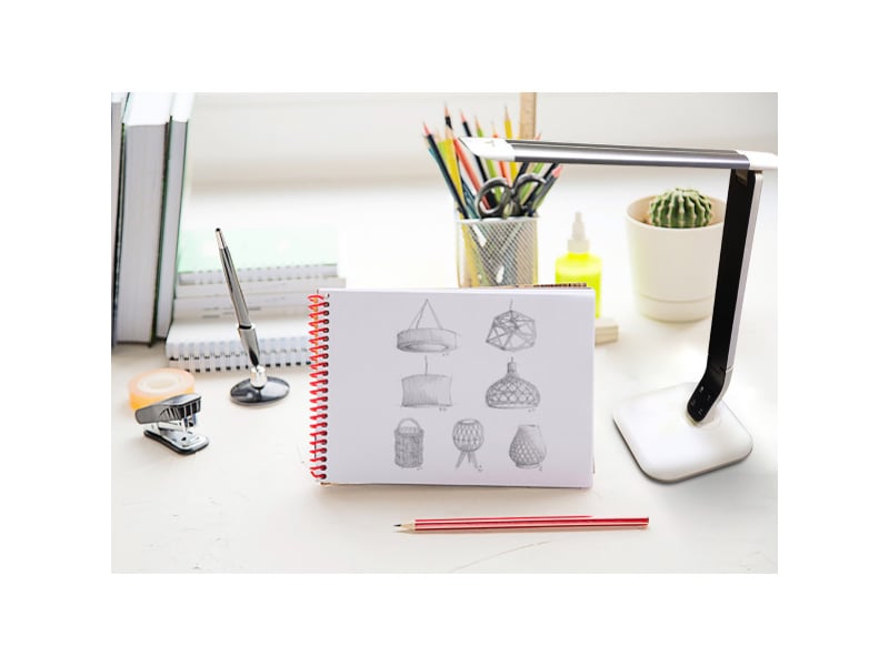  Fabrilamp euclasa lampe de bureau led blancargent 10 w 800 lm, 3 températures, tactile et dimmable 139971001 - Conforama C
