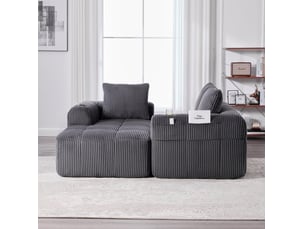 Canapé d'angle droit fixe <strong>MODENUIT </strong> <strong></strong> 4 places Tissu