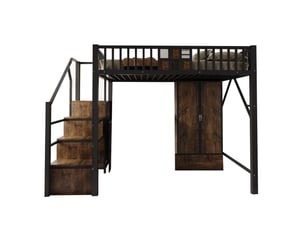 Lit mezzanine 140x200 cm <strong>OKWISH</strong>  <strong></strong> coloris noir