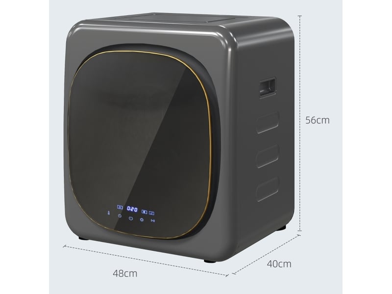  Mini sèche-linge à évacuation 48x40x56 cm 4 kg 6 programmes écran tactile led métal gris  - Conforama D