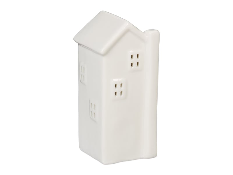  Photophore en forme de maison ambiance cosy déco intérieur 18 x 12 x 12 cm en porcelaine blanche 13_0015197  - Conforama A