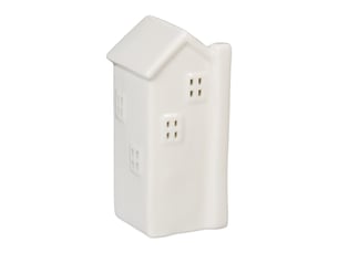 Photophore en forme de maison ambiance cosy déco intérieur 18 x 12 x 12 cm en porcelaine blanche 13_0015197