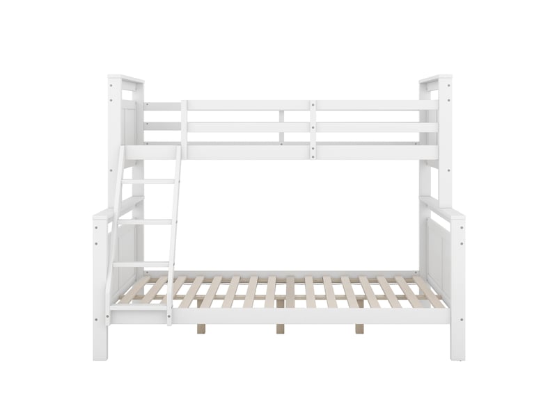  Lit superposé blanc 90/140 × 200 cm, convertible en 2 lits, échelle et garde-corps  - Conforama A