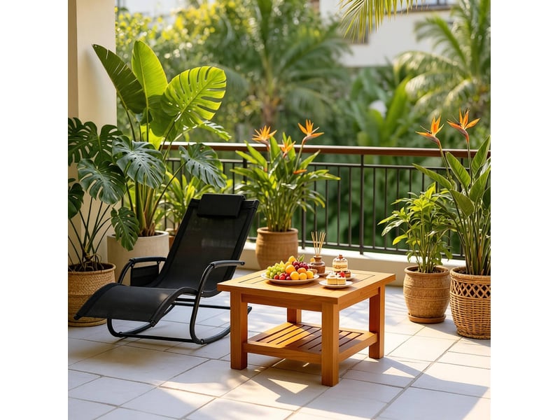 Transat à bascule extérieur 152x62x83 cm – noir – assise ergonomique, poche latérale et appuie-tête - Conforama D