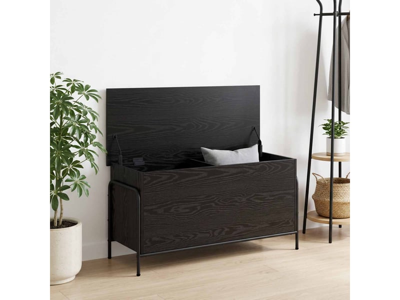 Boîte de rangement, coffre de rangement chêne noir 80x40x49,5 cm shl12044 - Conforama B