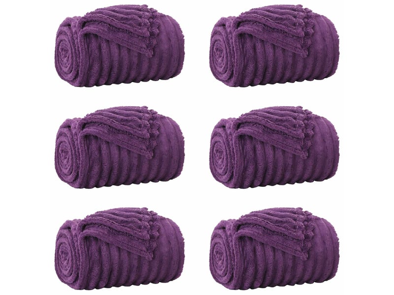  Couverture jetée de canapé 6 pcs pourpre 200x150 cm 4.75 kg polaire  - Conforama A