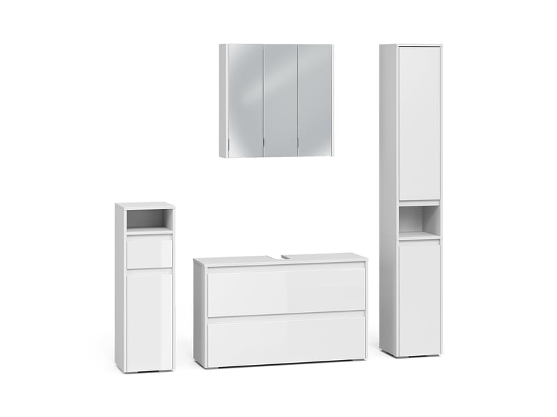  Vicco meubles bain, blanc haute brillanceblanc, 4 pièces  - Conforama A