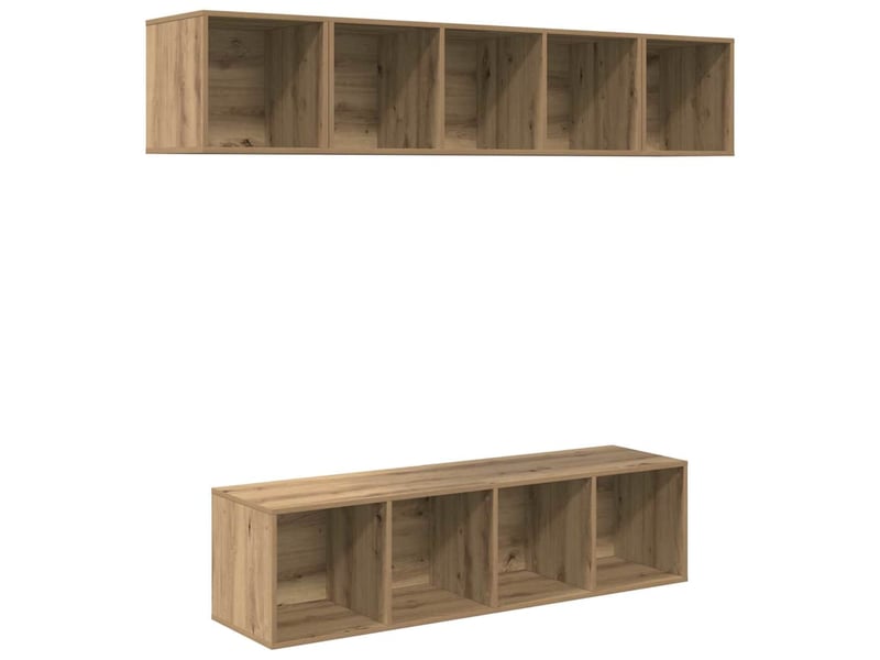  Ensemble meuble tv - banc tv - meuble de rangement 4 pcs chêne artisanal bois d'ingénierie  - Conforama A