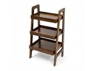 Meuble de rangement en échelle 45x32x80 cm avec 3 niveaux, autoportant, bois, couleur marron