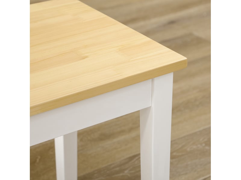  Banc 2 places 102 x 36 x 45 cm – naturel et blanc – en bois de pin, charge 220 kg  - Conforama E