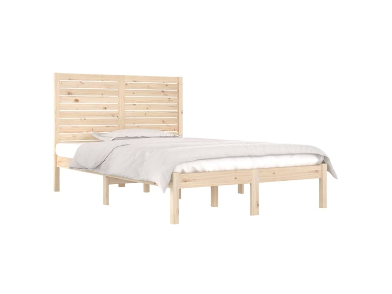  Lit double- lit adulte -  cadre de lit sans matelas 135x190 cm bois massif  - Conforama B