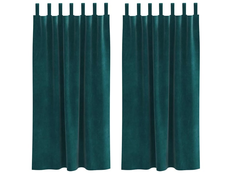  Lot de 2 rideaux, rideaux de fenêtre vert foncé 140 x 175 cm velours cf44124  - Conforama A