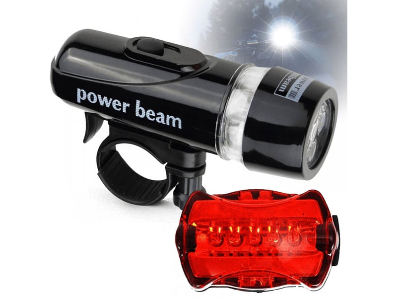  Avant ensemble de feux arriere velo led phare lampe de poche feu arriere nuit velo lampe kit vtt feu arriere lampe  - Conforama C