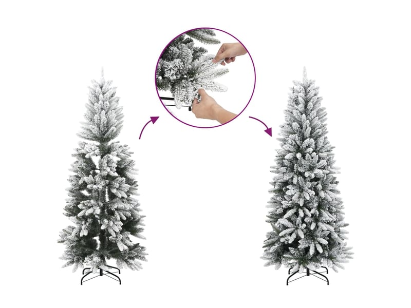  Sapin de noël, arbre de noël artificiel 150 led et neige floquée 150 cm  - Conforama D