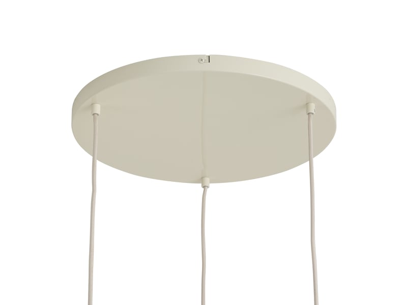  Suspension rétro beige avec abat-jour en métal 3 lumières - ophelia  - Conforama D