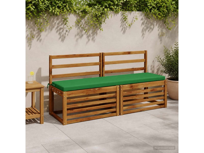  Lot de 2 coussins de banc, coussins d'assise soest 100 % polyester vert cf57544  - Conforama B