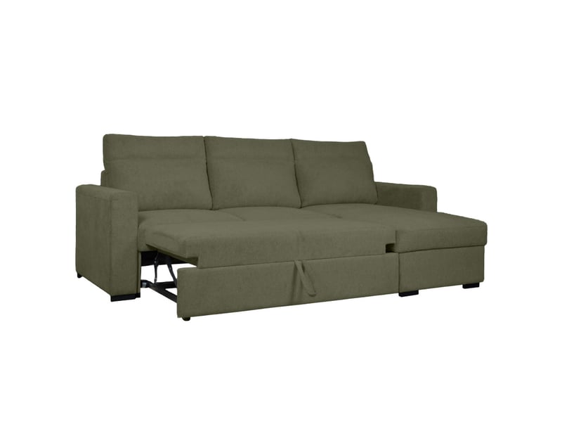 Canapé d'angle réversible solaro convertible avec coffre en tissu - vert foncé SOLARO - Conforama B