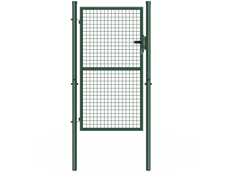Portillon de jardin 105 x 175 cm en acier avec serrure et poignée vert  - Conforama A