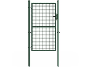 Portillon de jardin 105 x 175 cm en acier avec serrure et poignée vert