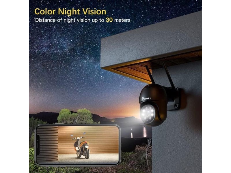 Camera wifi exterieur 2k 4mp pir detection noire 149519_AAAKF03540_6_DROPFR - Conforama E