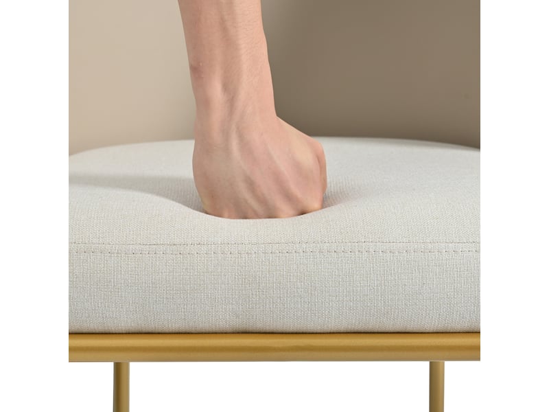  Lot de 4 chaises de salle à manger avec pieds réglables  - dossier ergonomique, simili cuir beige  - Conforama C