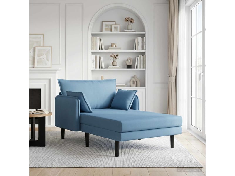 Vidaxl grande méridienne bleu tissu en velours côtelé - Conforama B