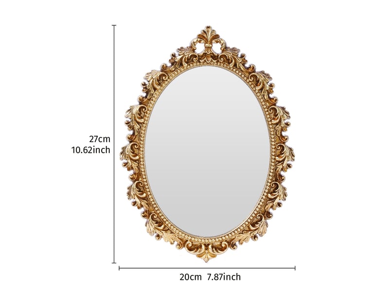  Miroir mural classique en résine – miroir en relief de style européen – décoration bohème pour salon ou bureau – 27 x 20 cm  - Conforama B