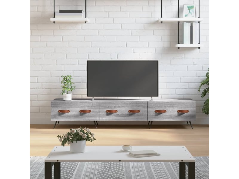  Meuble tv - banc tv - meuble de rangement sonoma gris 150x36x30 cm bois d'ingénierie  - Conforama B