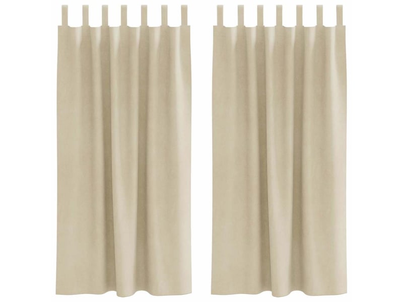  Lot de 2 rideaux, rideaux de fenêtre crème 140 x 175 cm velours cf44020  - Conforama A