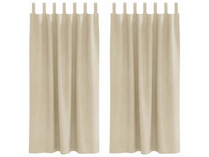 Lot de 2 rideaux, rideaux de fenêtre crème 140 x 175 cm velours cf44020