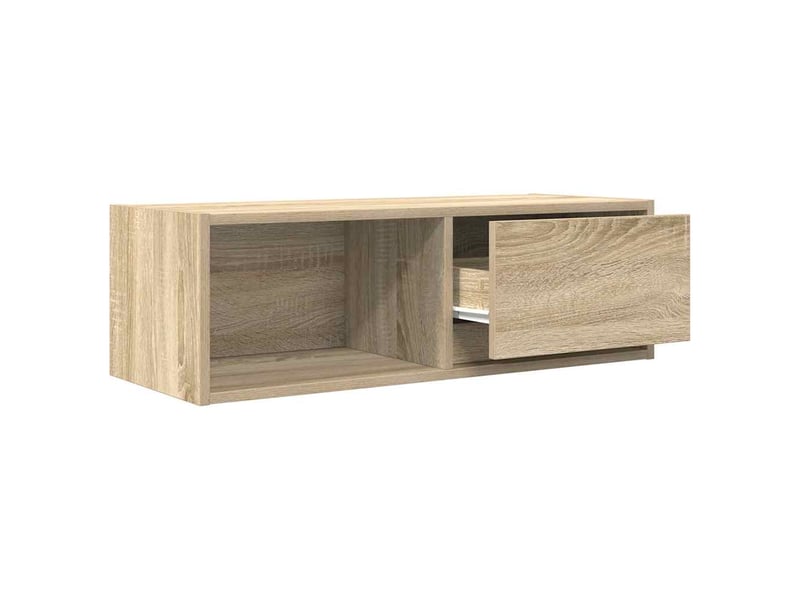  Lot de 2 meuble tv bas salon chêne sonoma 80x31x25,5 cm bois d'ingénierie shl29893  - Conforama E