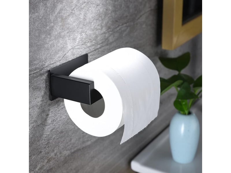  Porte-papier toilette-devidoir papier toilette acier inoxydable derouleur papier toilette mural original sans percage noir porte papier  - Conforama D