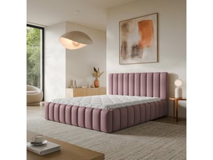 Lit coffre 160x200 cm <strong>MASSENO</strong> <strong></strong> coloris rose