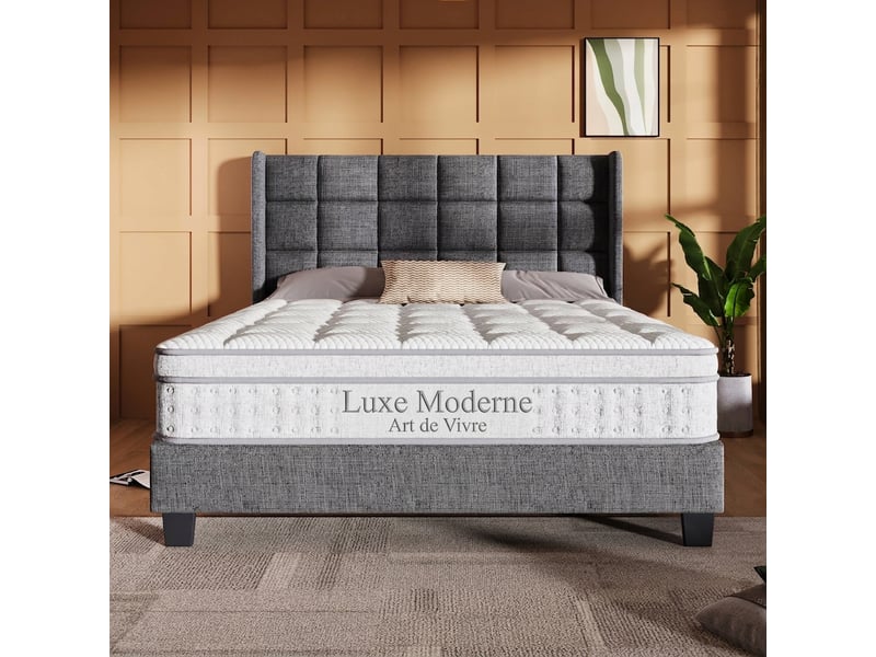  Matelas à ressorts ensachés hybride 180x200 cm épaisseur 25cm, 7 zones confort, mousse froide, fermeté H3, respirant, certifié OEKO-TEX, pour adulte  - Conforama B