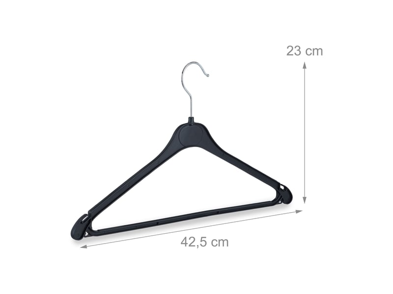  Lot de 10 cintres en plastique pour vêtements avec crochets rotatifs 23 x 42,5 x 0,7 cm en plastique blanc 13_0005645  - Conforama B