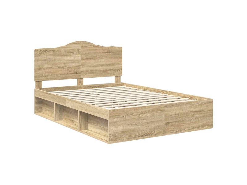  Lit double- lit adulte -  cadre de lit avec tête de lit sonoma 160 x 200 cm pin massif  - Conforama C