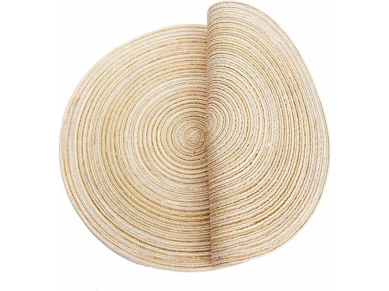  Sets de table, lot de 6 set de table pp tressé lavable résistantes à la chaleur antidérapant, set de table rond 35x35cm(rond,ivoire)  - Conforama D