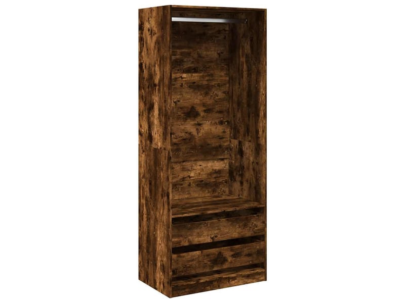  Garde-robe chambre, armoire de rangement chêne fumé 80x50x200 cm bois d'ingénierie shl8558  - Conforama A